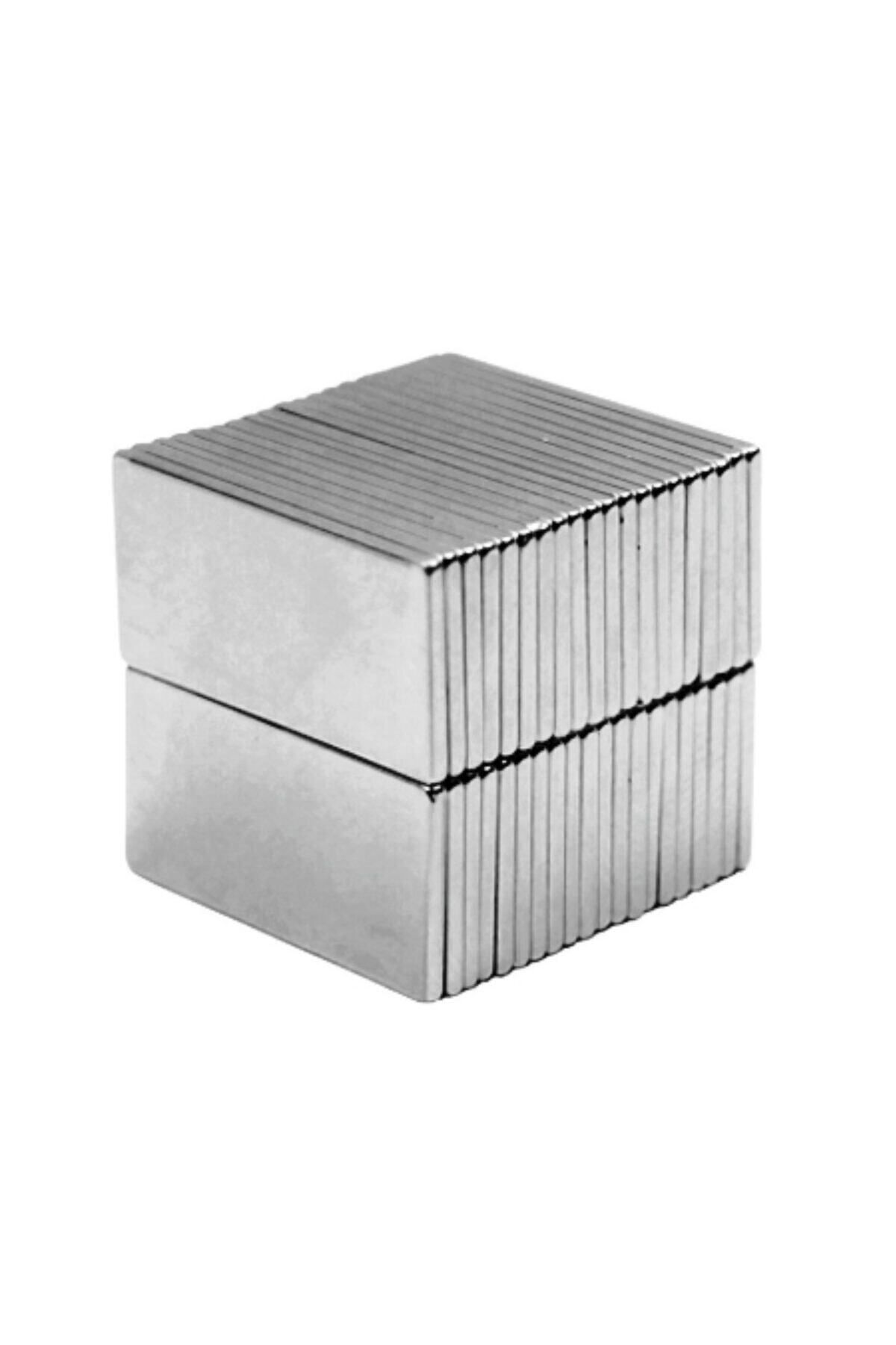 Elioure 10 Adet 20x10x1,5mm Köşeli Güçlü Neodyum Mıknatıslar Gri Renk