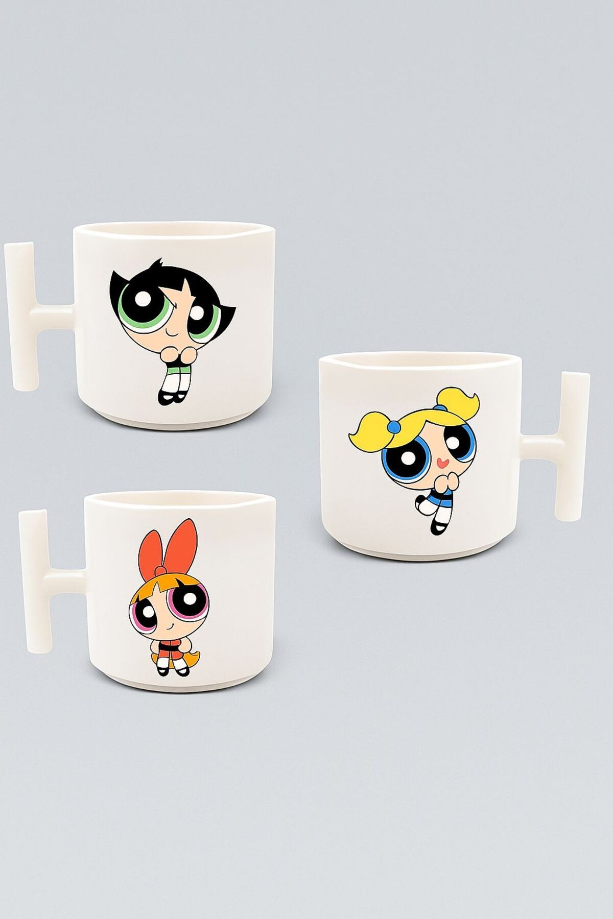 Fon Tasarım Powerpuff Girls Baskılı Özel Tasarım T kupa 3 adet