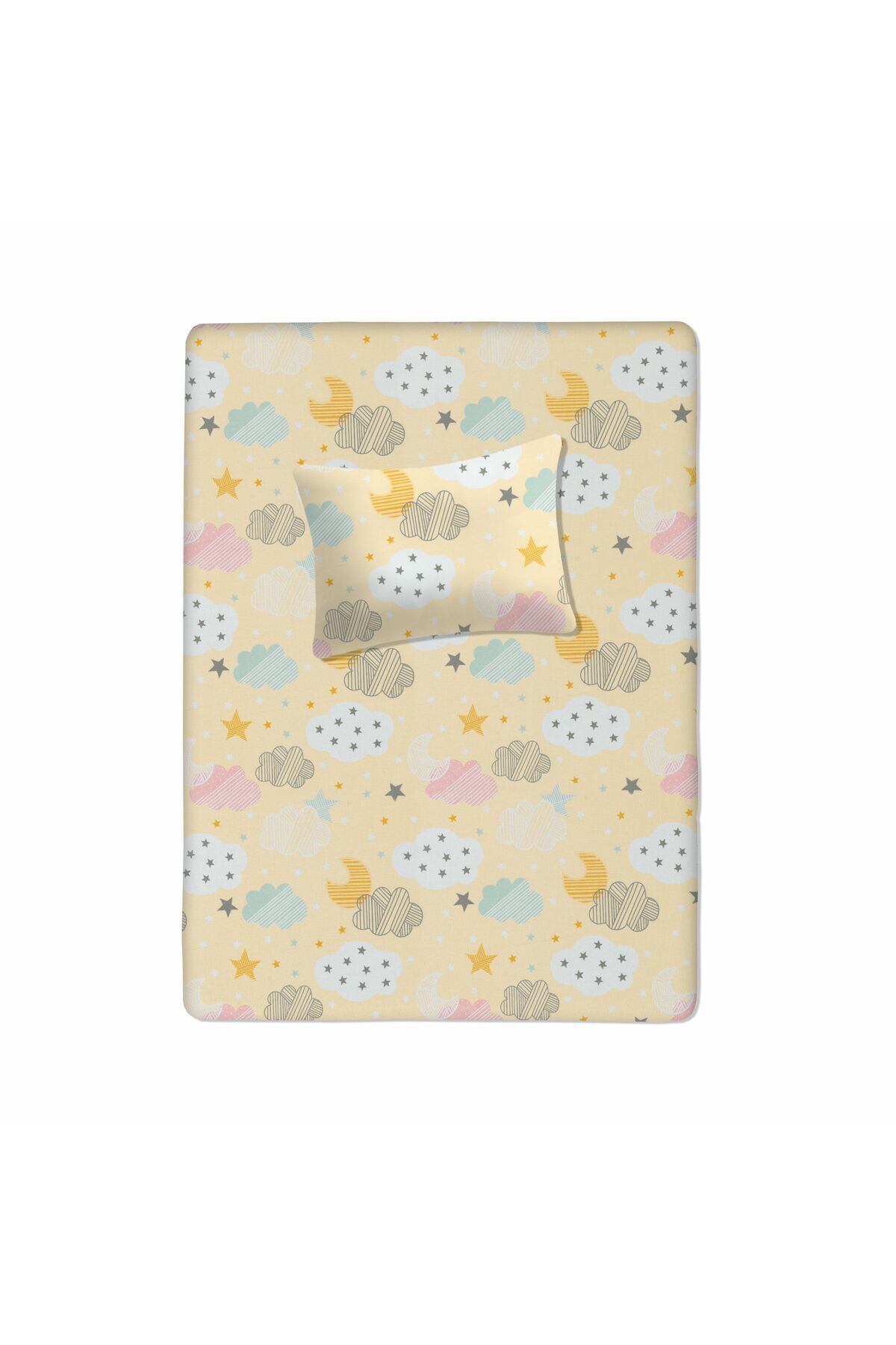 Lief Home %100 Pamuklu Bebek Lastikli Çarşaf 70x130+20 | Bebek Yastık Kılıfı 35x45
