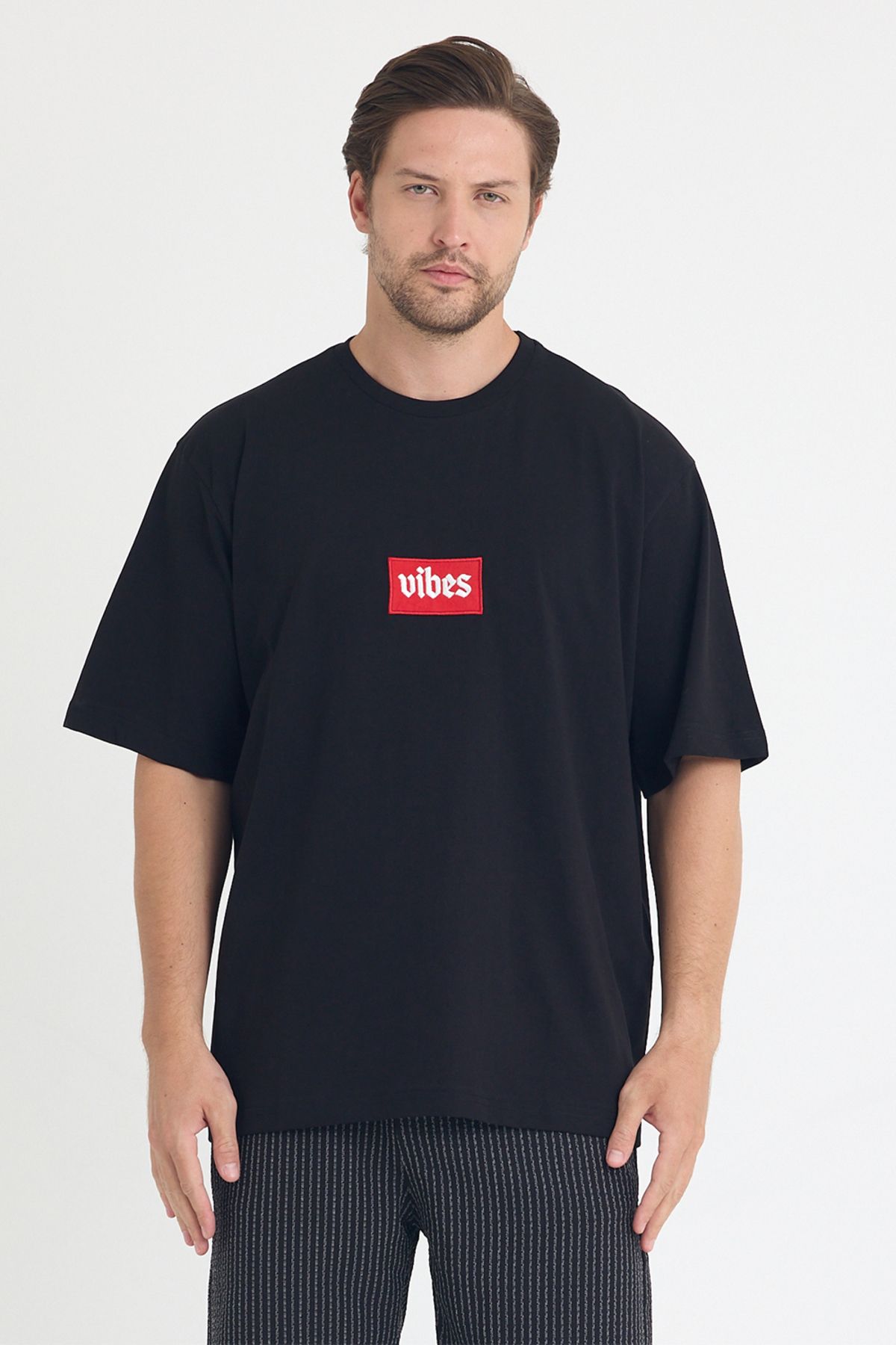 gothamvibes Erkek Relaxed 001 Oversize Siyah T-Shirt