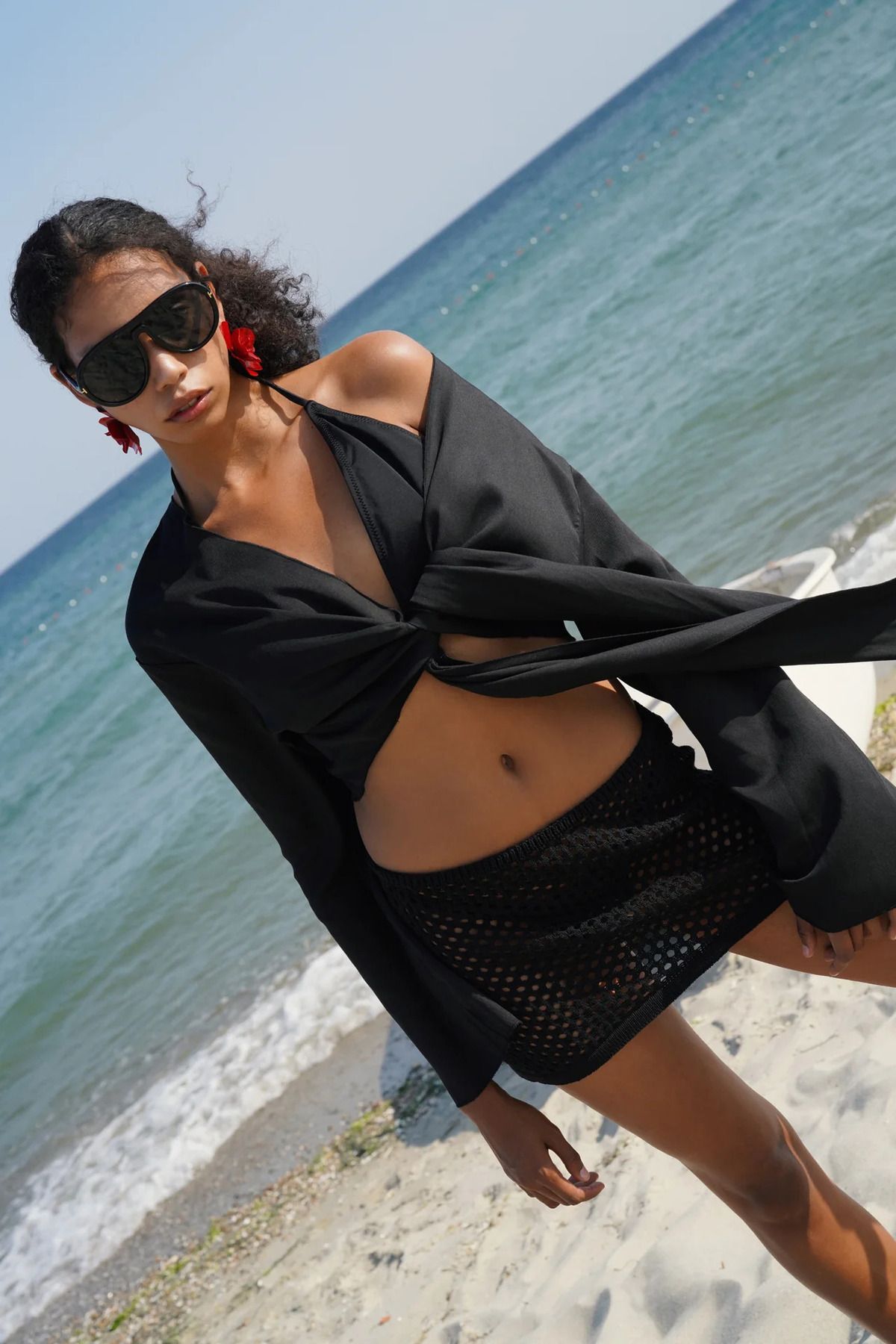 Secret Passion Lingerie Yeni Sezon Yazlık Ajurlu Plaj Giyim Kadın Örgü Mini Etek 24s02073