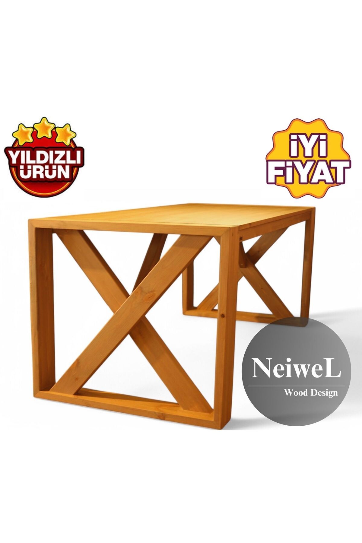 Neiwel Velmar Doğal Ahşap Yemek Masası-80-260