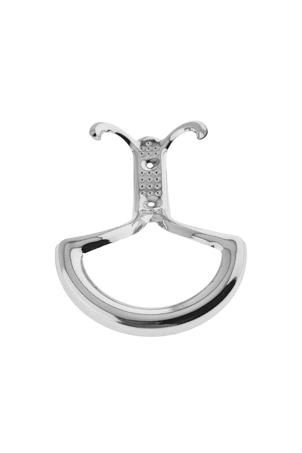 OEM-Metal hanger for furniture or wall, 3 hooks, MOB-65957, 2 mounting holes, 160 x 90 x 30 mm, chrome 4
