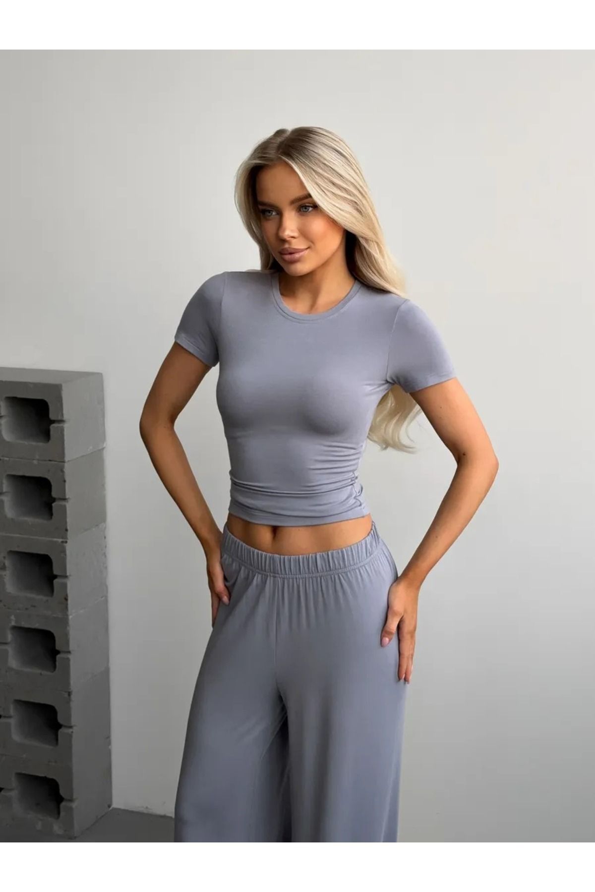 COMBİNE MİCHAİL Kadın Body Yazlık Tişört Gri