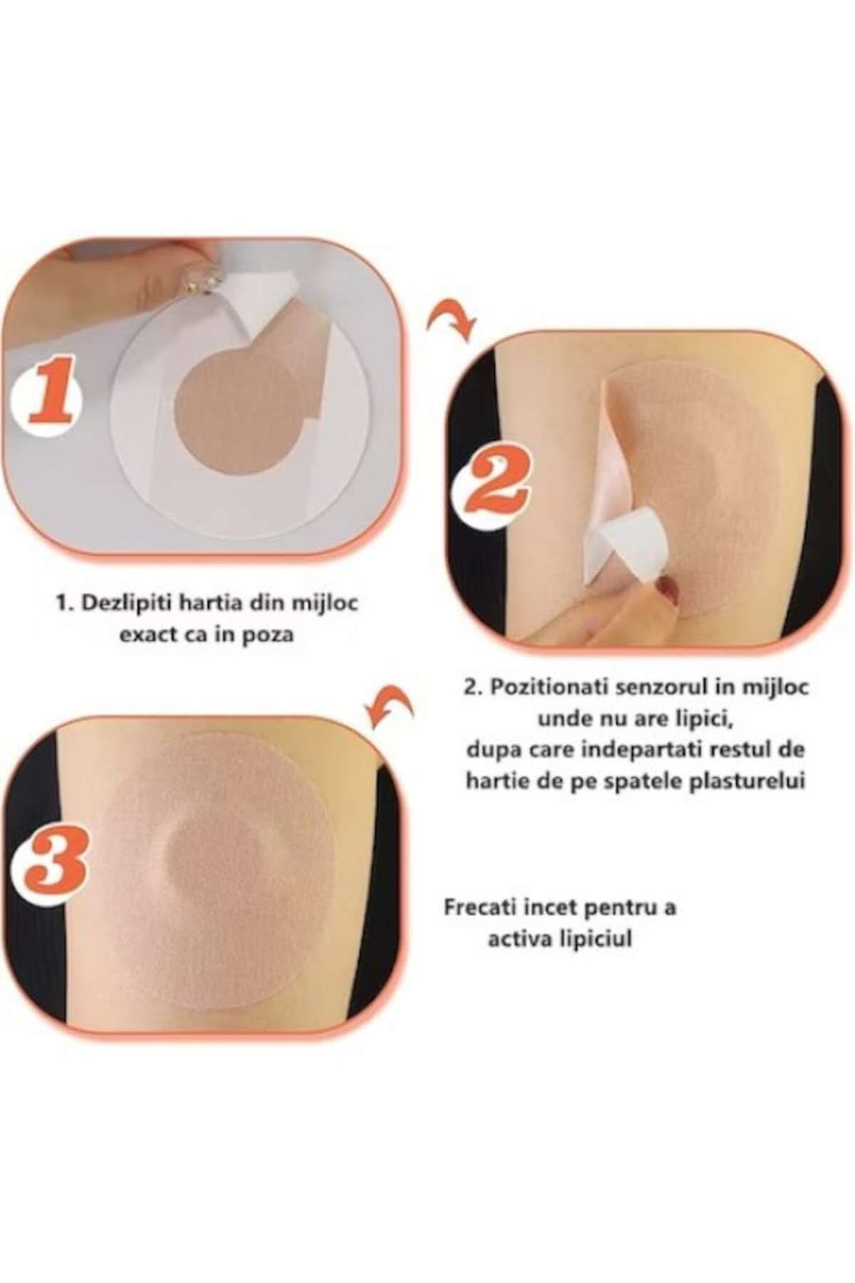 TrioStore-Set of 25 patches for fixing the blood glucose sensor with extra adhesive, resistant, beige 2