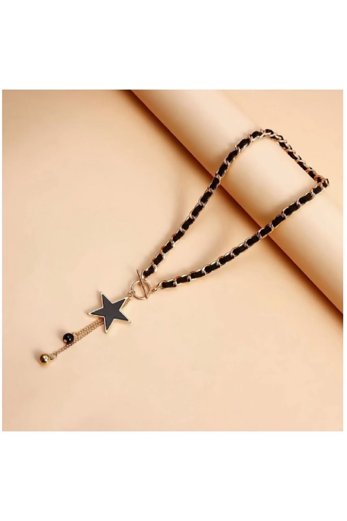 orco BLACK STAR KOLYE GÜNLÜK & GECE & DAVET SİYAH YILDIZ KOLYE