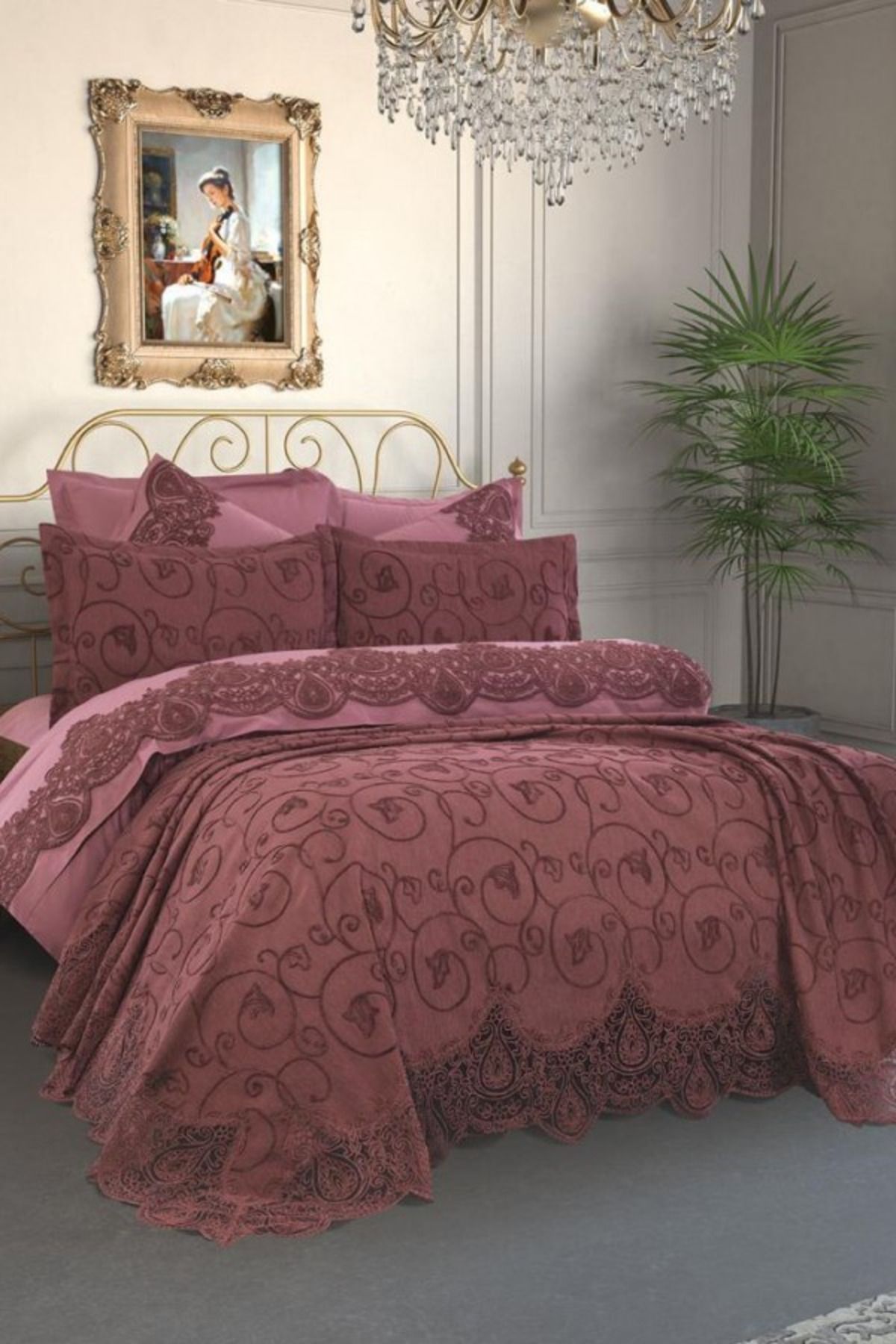 seramia home Anna Karina 10 Parça Evlilik Seti İsabella Mürdüm