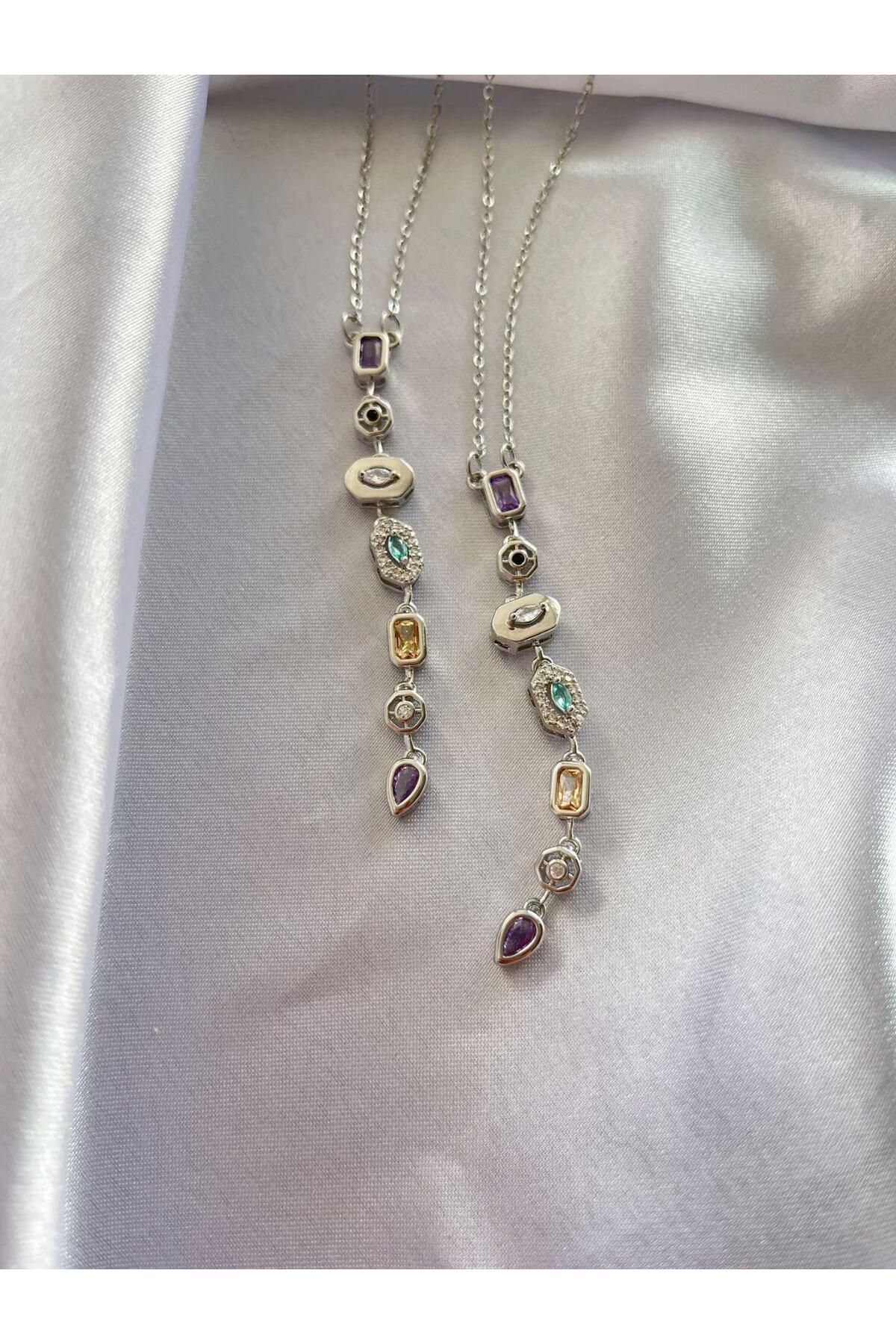 MD AKSESUAR ✨ 7 Renkli Y Dekolte Çelik Kolye