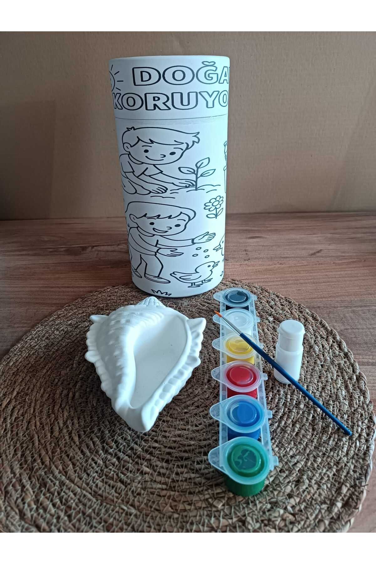 OgiPaint Deniz Kabuğu Takı Kutusu Ve Mumluk Boyama Seti