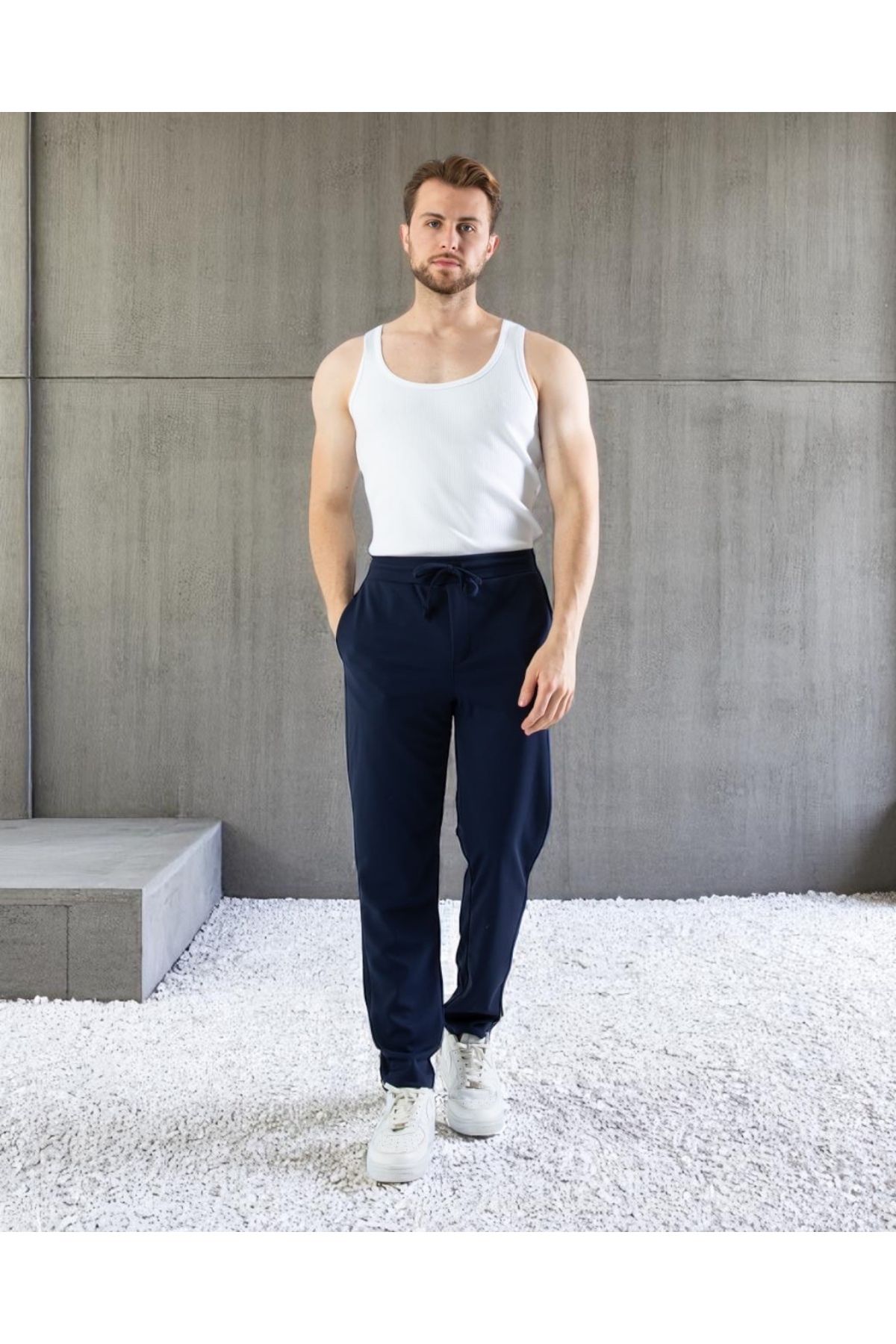 VOGUEMET Erkek Slim Fit Jogger Pantolon | Bağcıklı Cepli Bilek Boy Rahat Kalıp |