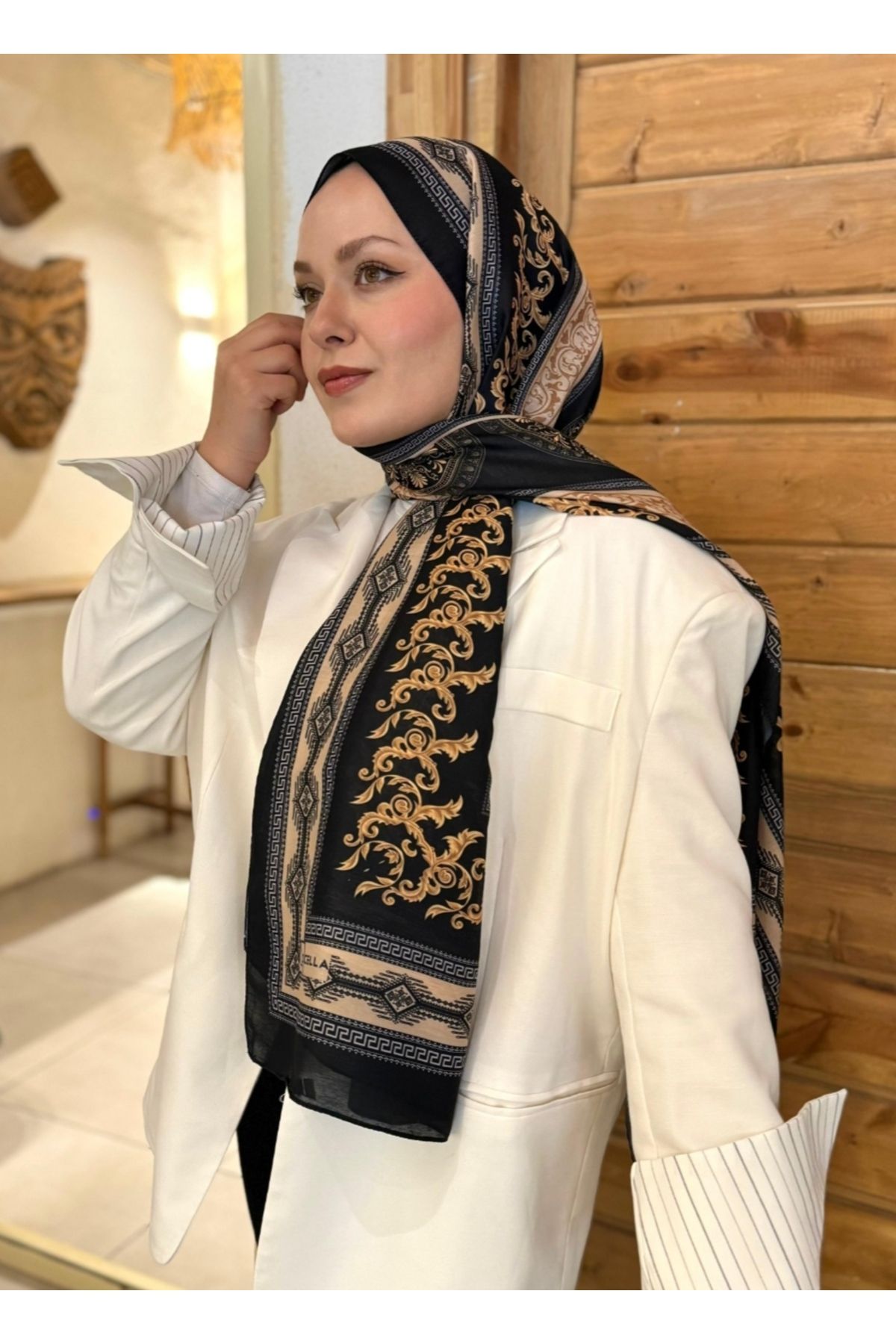 locella Retro desen Pamuk Şal
