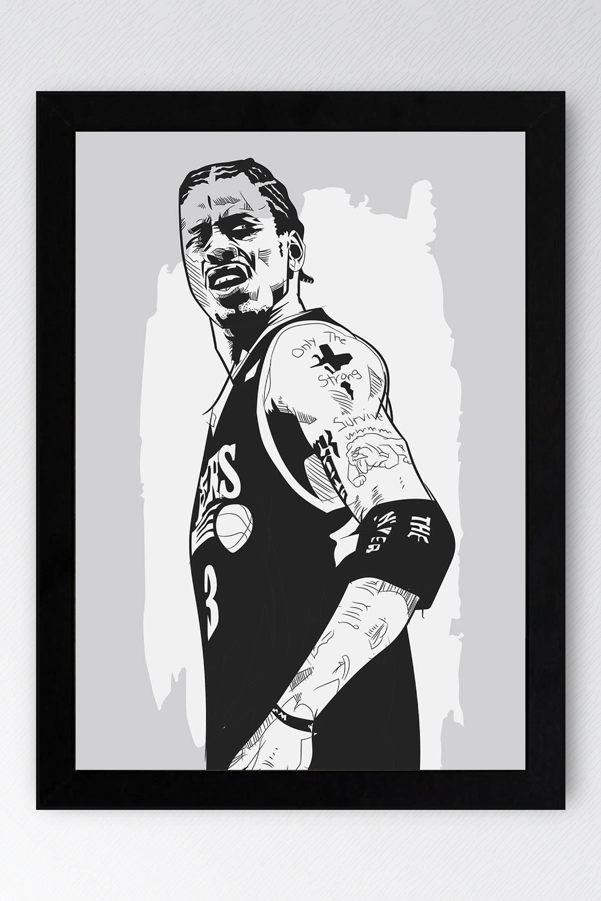 Saturn Allen Iverson Çerçeveli Tablo - Basketbol NBA Posteri Tablo