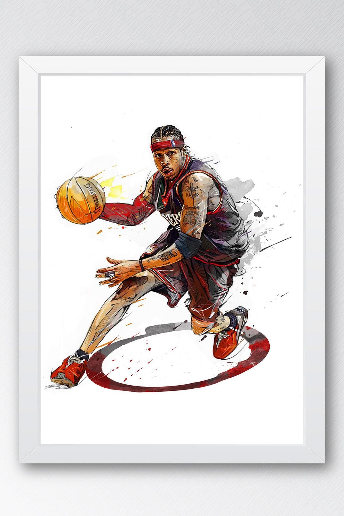 Saturn Allen Iverson Çerçeveli Tablo - Basketbol NBA Posteri Tablo