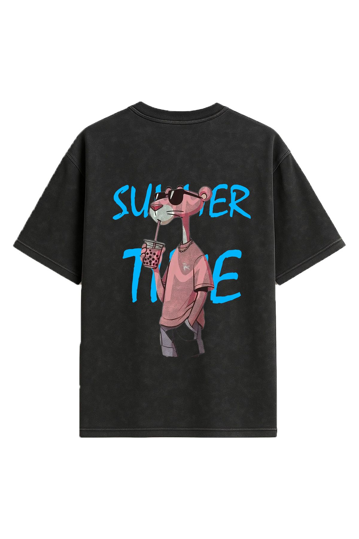 Vigor Wear PEMBE PANTER Baskılı Oversize UNİSEX T-shirt
