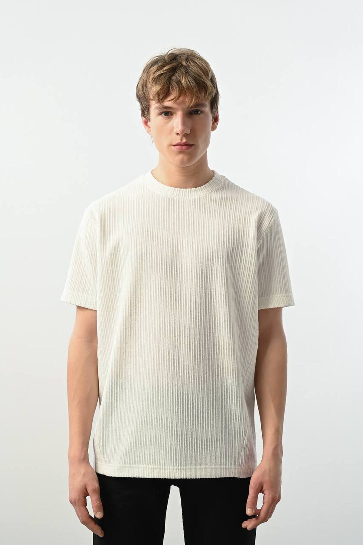 MARRAKECH Bisiklet Yaka Dokulu Erkek T-Shirt