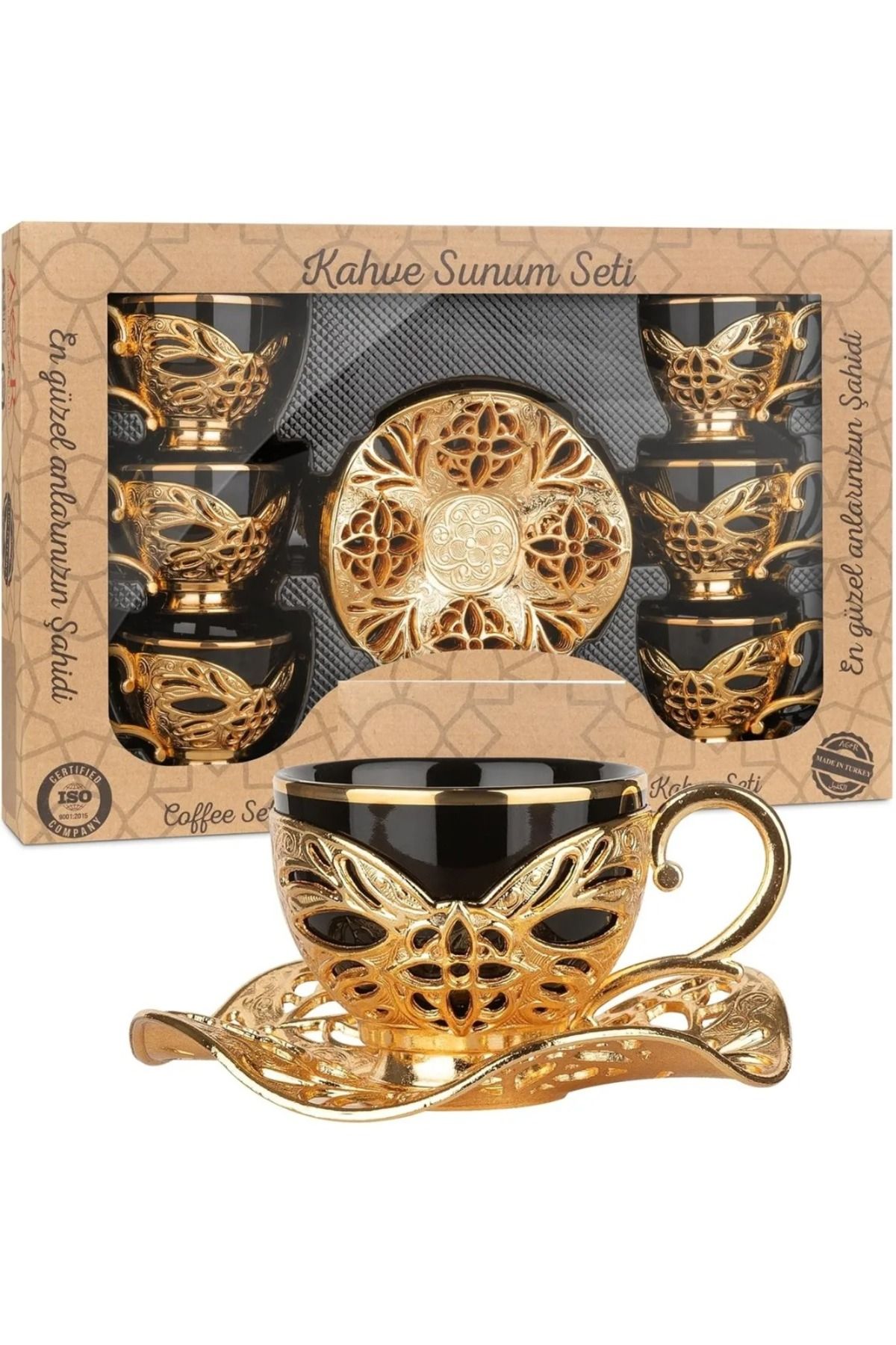 E orient Türk Kahvesi Sunum Seti Metal Kahve Fincan Takımı Arap Kahve Fincanı