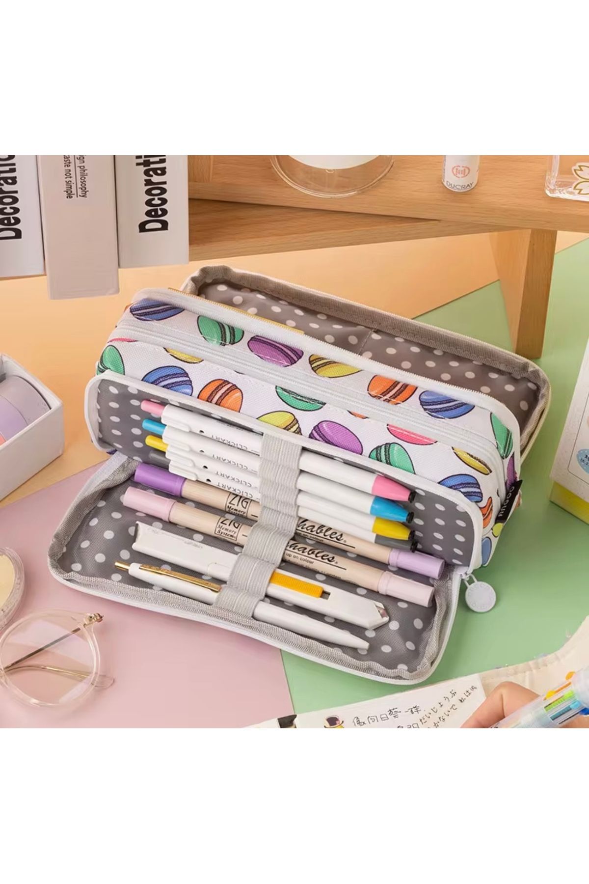 womistore Kavai Kalemlik Kalem Kutusu çok foksiyonlu çok bölmeli