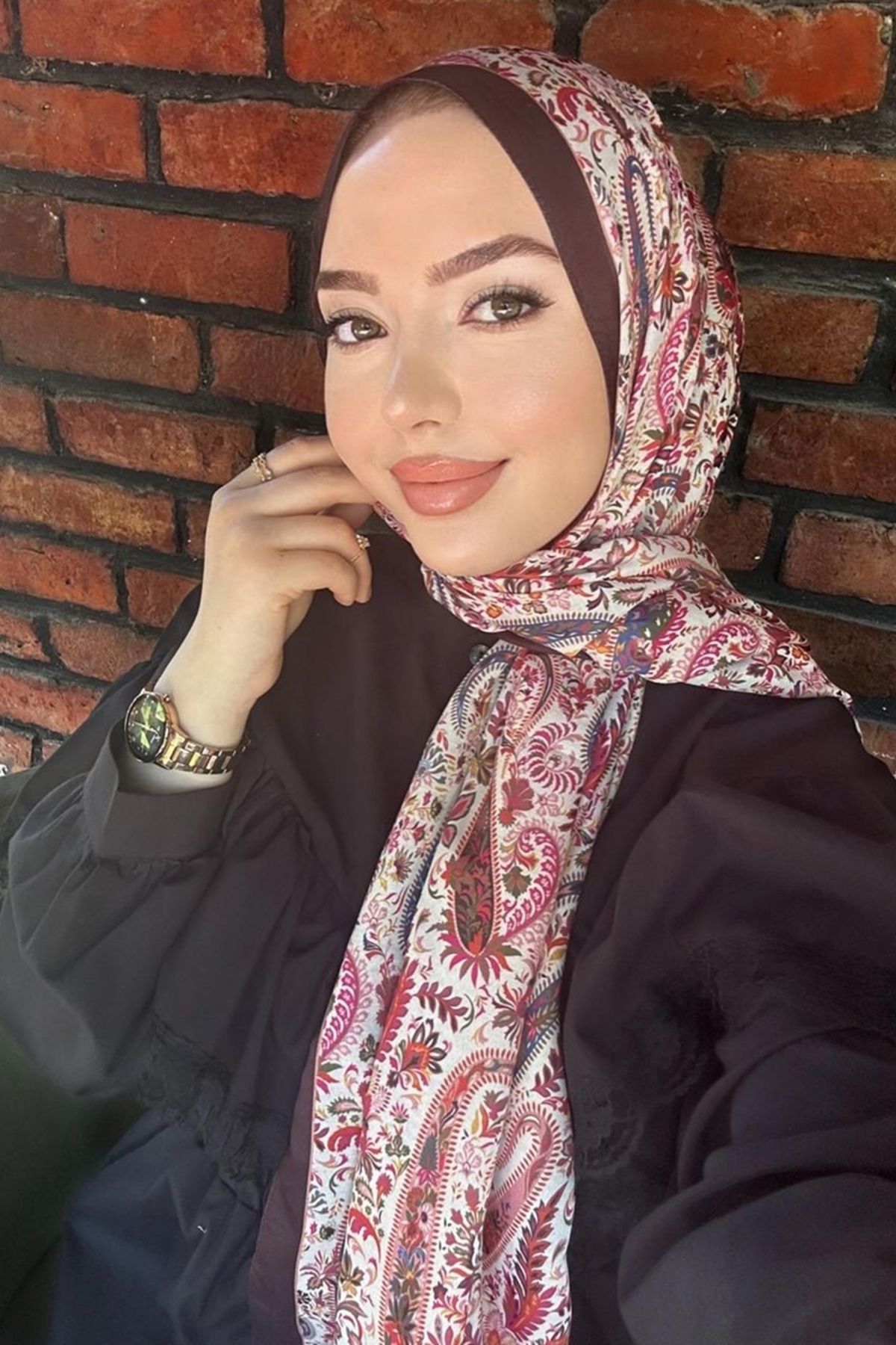 ABRATO Renkli Desenli Soft Şal Serisi 703ART1138 Kahve