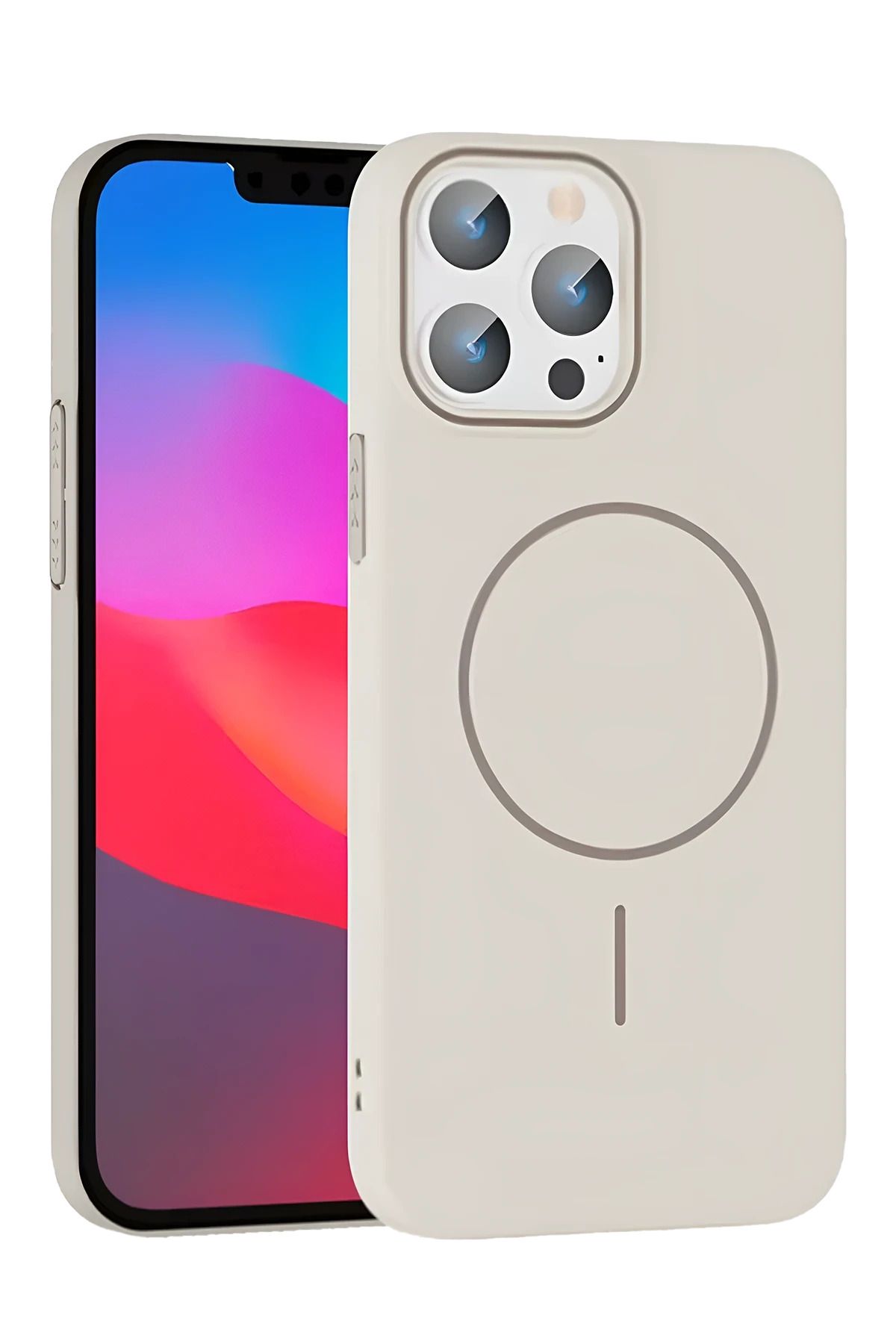 cepmoda iPhonE 15 PRO MAX | BROS Telefon Kılıfı - Magsafe destekli, Kamera Çıkıntılı Kapak | KREM