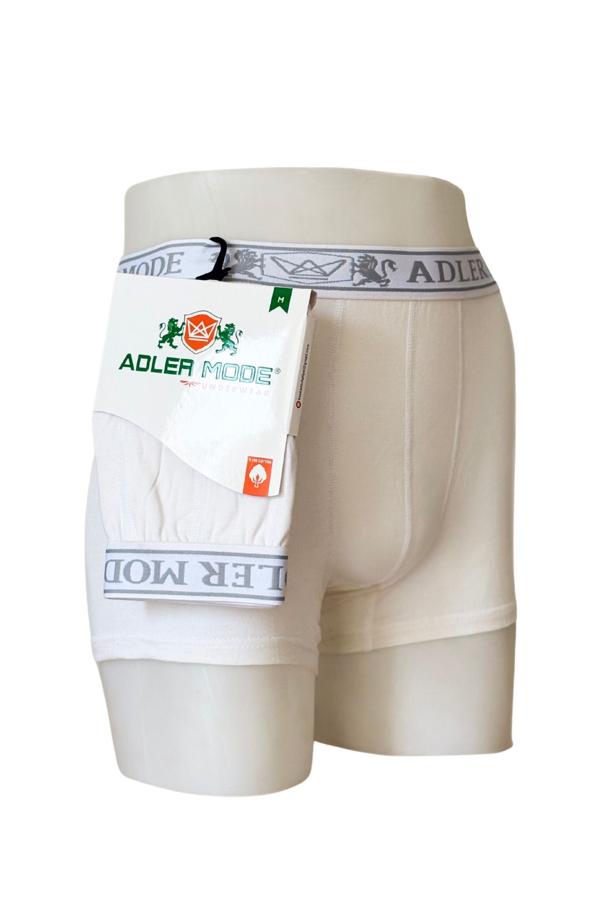 ADLER MODE Erkek Pamuk Boxer Beyaz