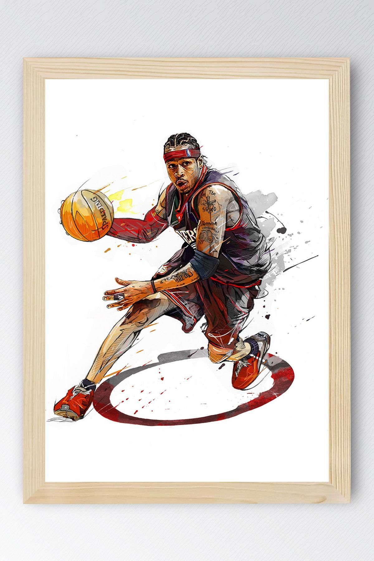 Saturn Allen Iverson Çerçeveli Tablo - Basketbol NBA Posteri Tablo