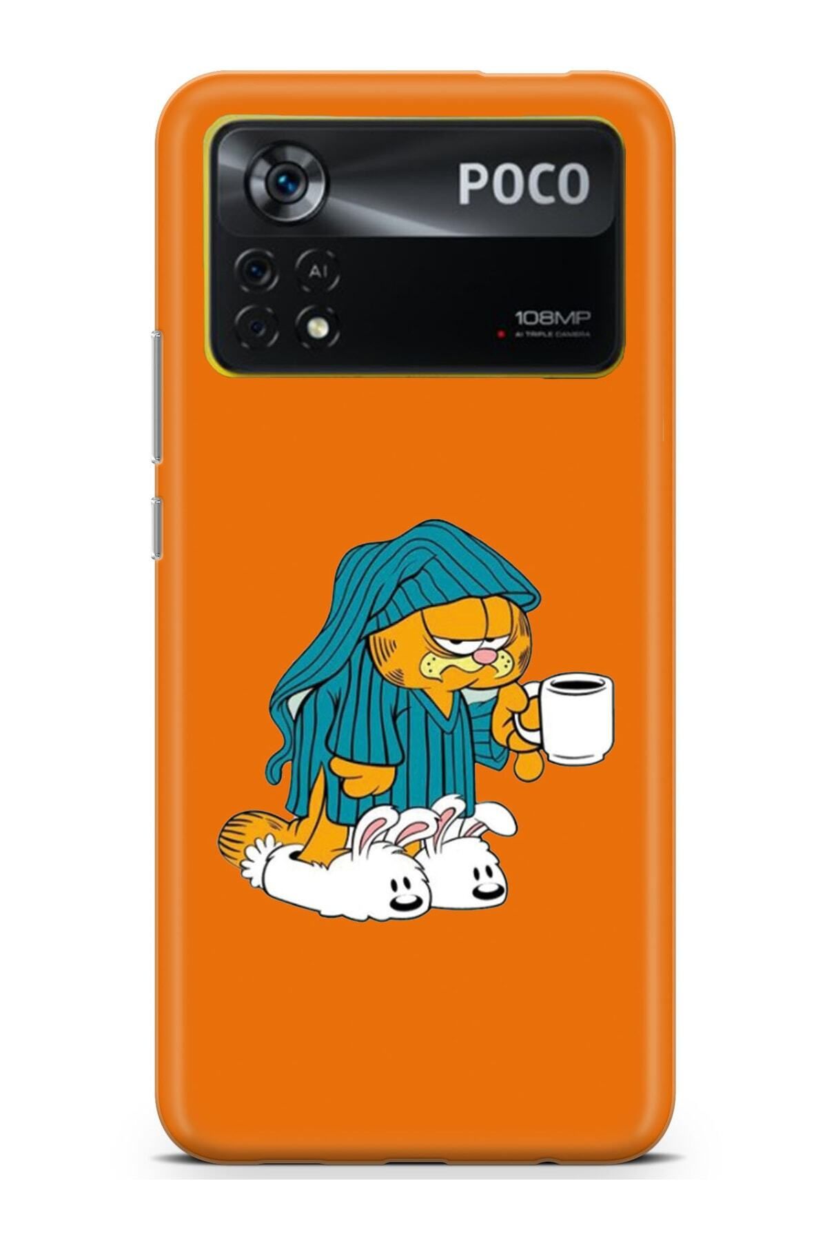 Activist Xiaomi Poco X4 Pro 5g Uyumlu Kılıf Kamera Korumalı Baskılı Silikon Kapak - Garfieldturuncu1