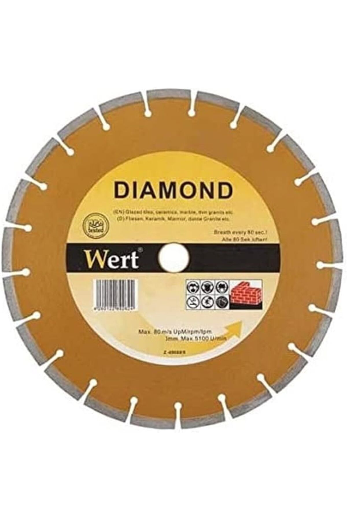 ShopZum W 2711/125 Granit Mermer Elmas Tesetere, Turuncu/Gri (125Mm)
