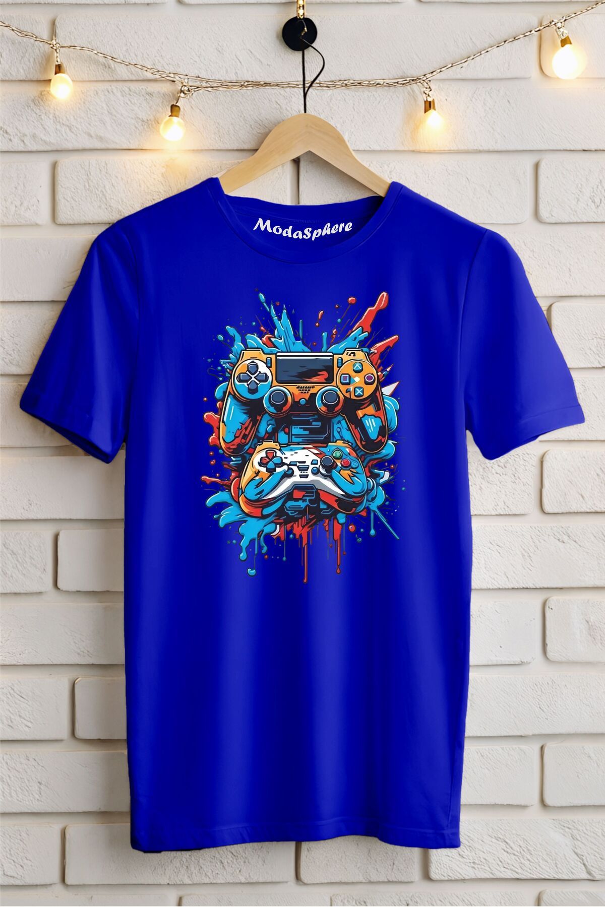 ModaSphere Gamepad Baskılı Unisex Oversize Tişört