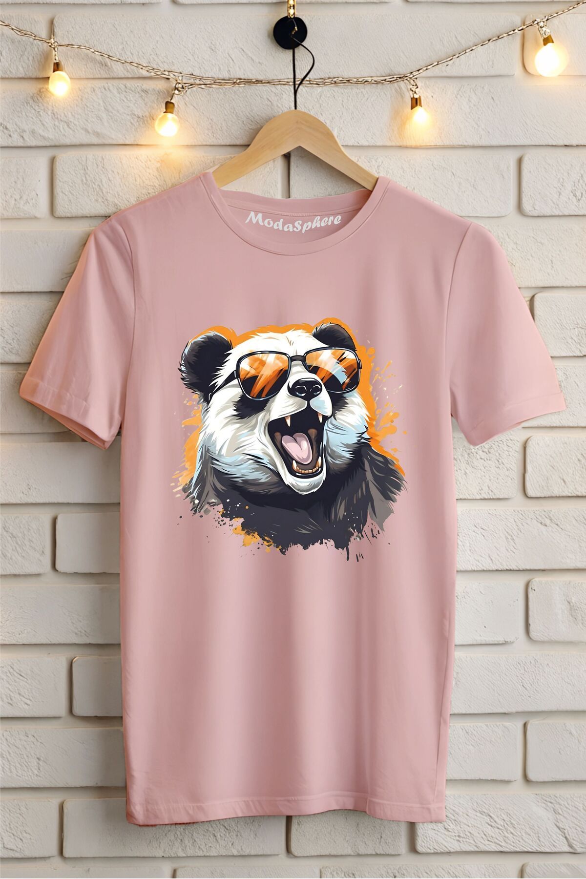 ModaSphere Panda Baskılı Unisex Oversize Tişört