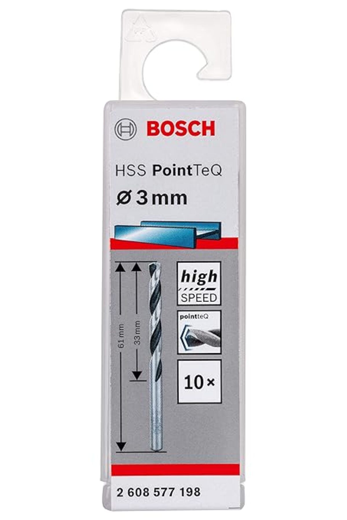 ShopZum Professional 2608577198 Hss Spiral Delme Ucu Pointteq 3.0 Mm, 10 Adet
