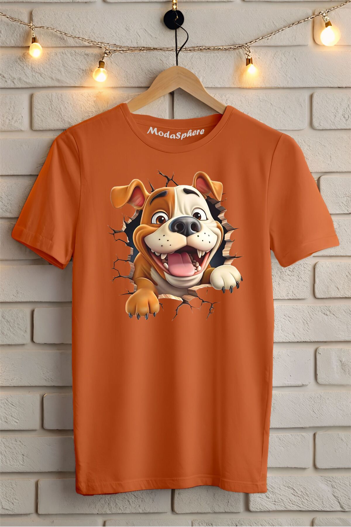 ModaSphere Cute Dog Baskılı Unisex Oversize Tişört