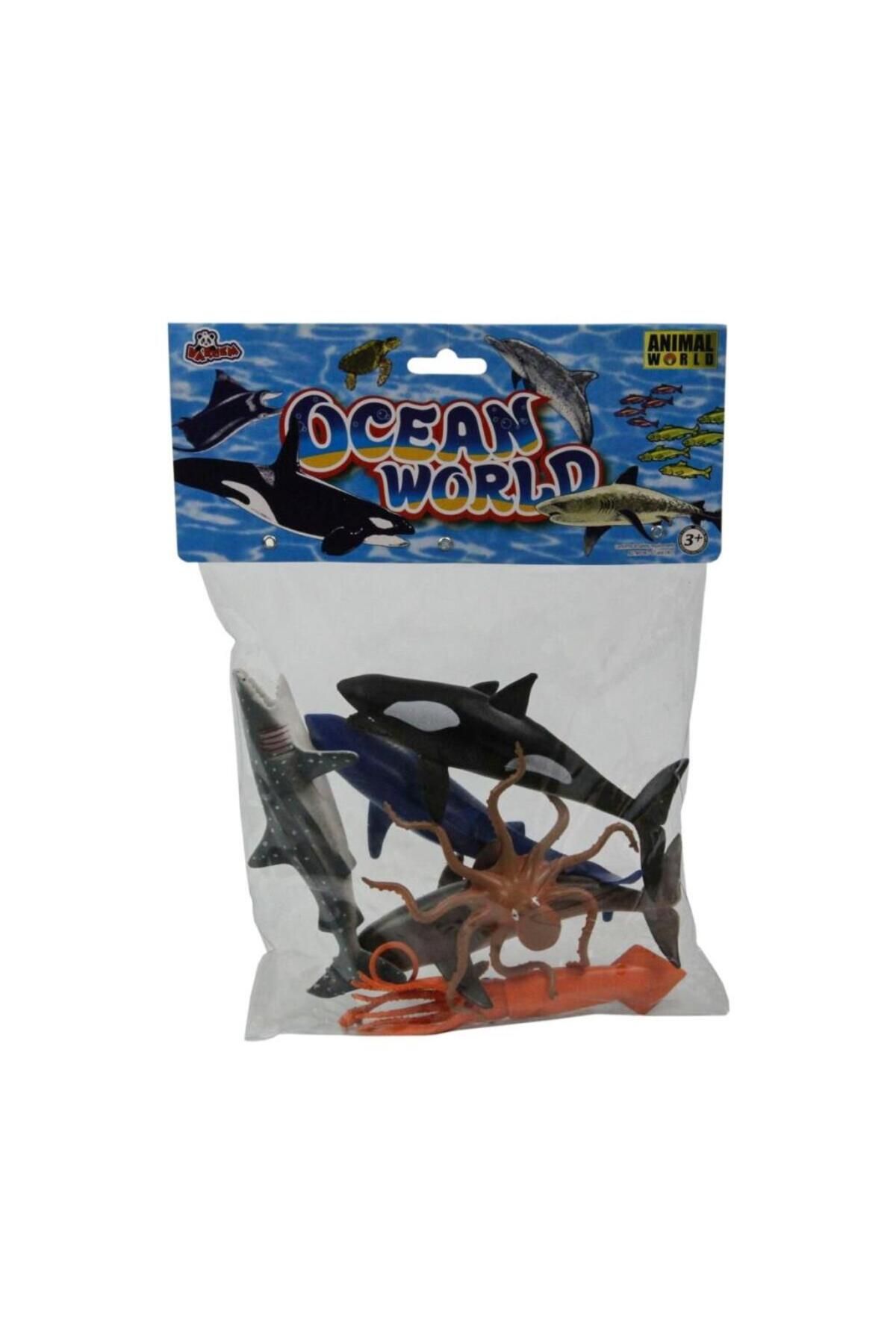 NW NessiWorld Nessiworld SH-Vardem 6 Parça 5 inch Çiftlik, Dinozor,Vahşi Orman ve Deniz Hayvanları Hayvan Seti