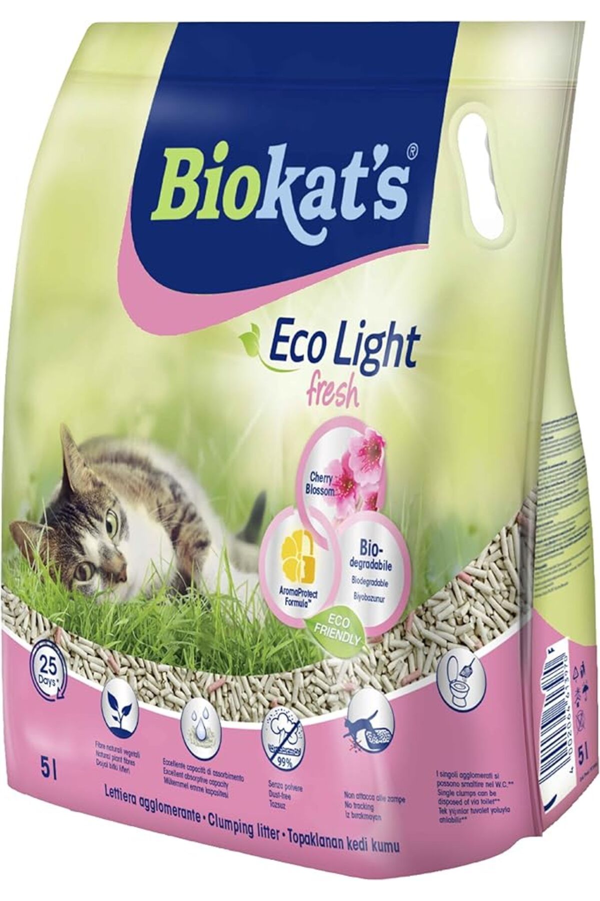 ShopZum Biokat'S Eco Light Fresh Cherry Blossom Pelet Kumu 5 Lt