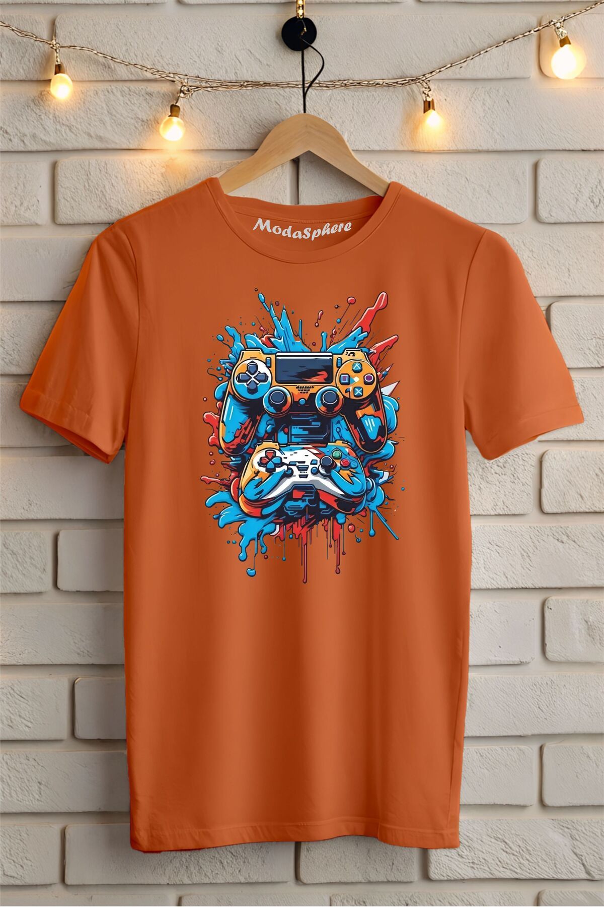 ModaSphere Gamepad Baskılı Unisex Oversize Tişört