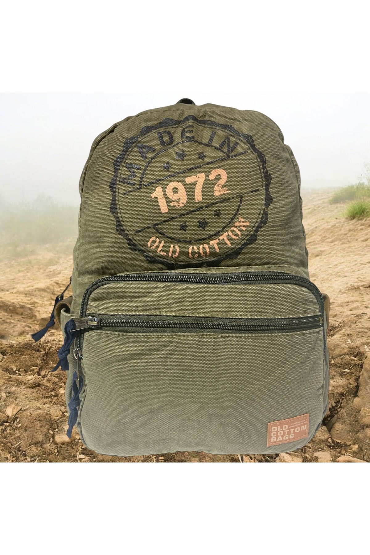 Old Cotton Kaliteli Renkli Vintage Disayn Günlük Sırt Gezi Okul Seyahat Çantası 31 cm x 41 cm