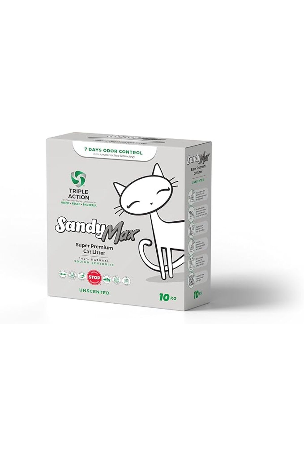 ShopZum Sandy Max Super Premium Aktif Karbonlu Topaklanan Kokusuz Kumu 10Kg