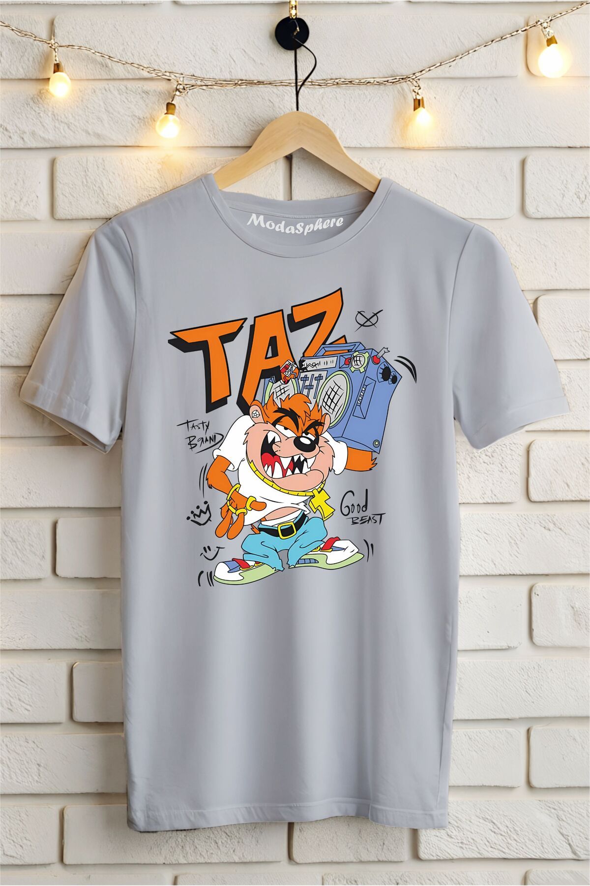 ModaSphere TAZ Baskılı Unisex Oversize Tişört