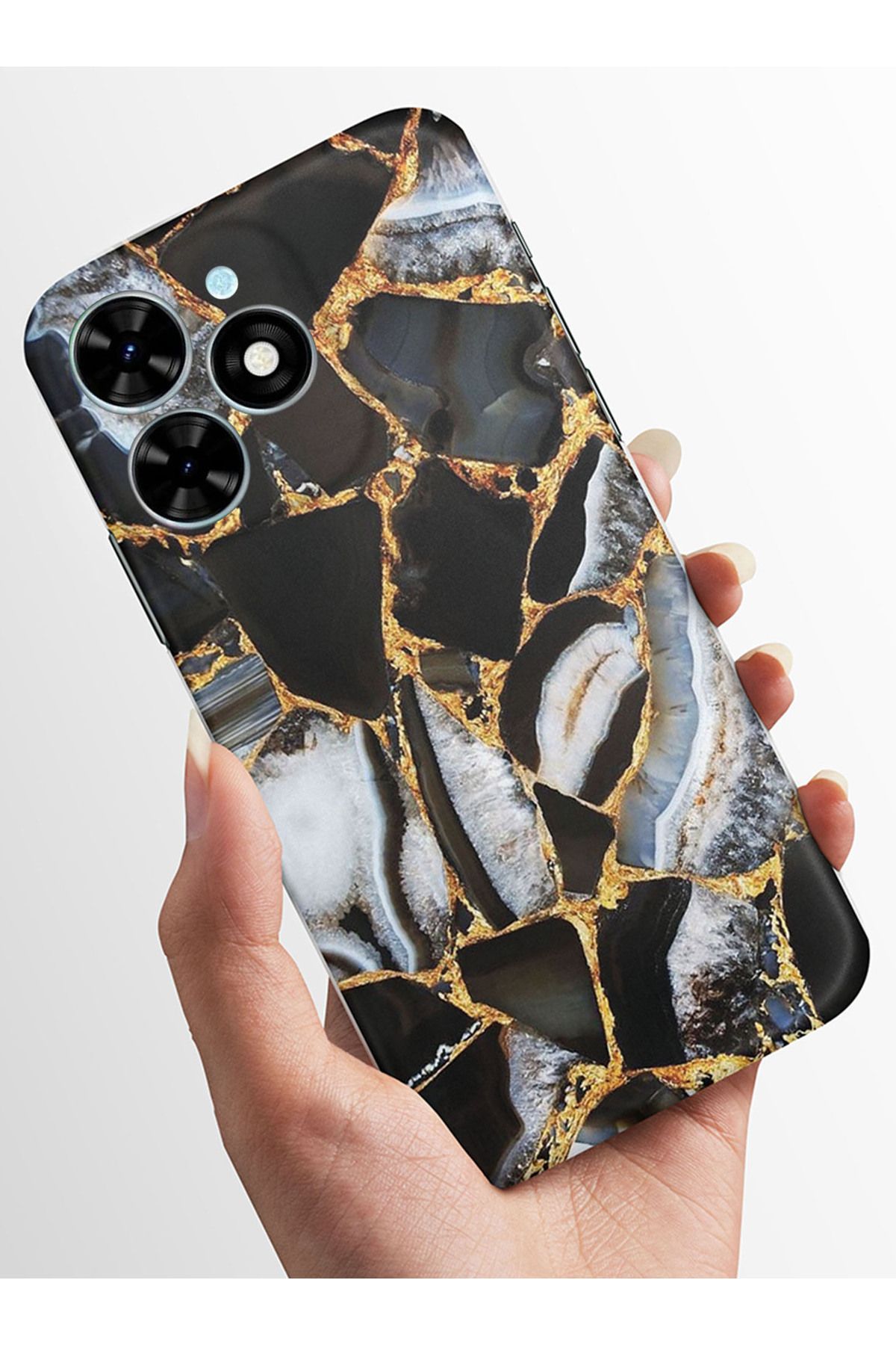 TECNO Spark go 2024 Uyumlu Kılıf Kamera Korumalı Baskılı Silikon Kapak - marbletas