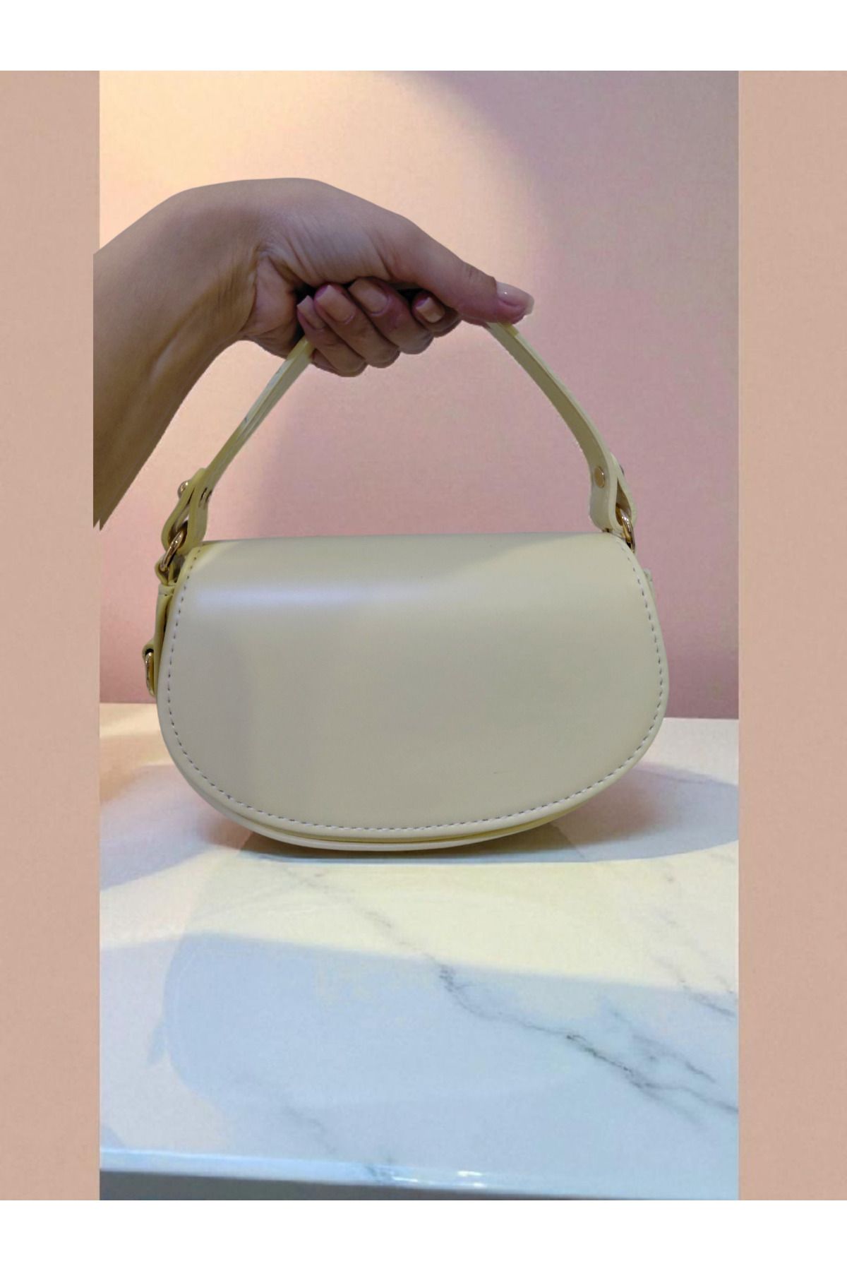 TUBAG SHOP DERİ KAPAKLI KADIN EL VE OMUZ ÇANTASI