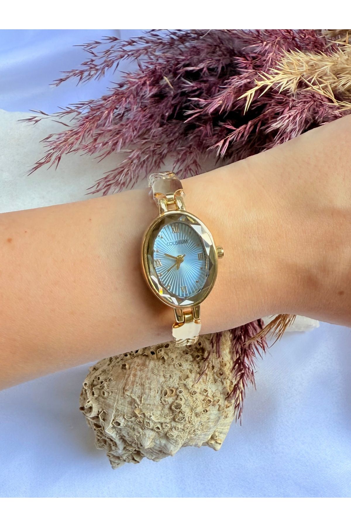 TD TRENDDURAGI Vintage Ayarlanabilir Kordon Gold İçi Mavi Kadın Kol Saati