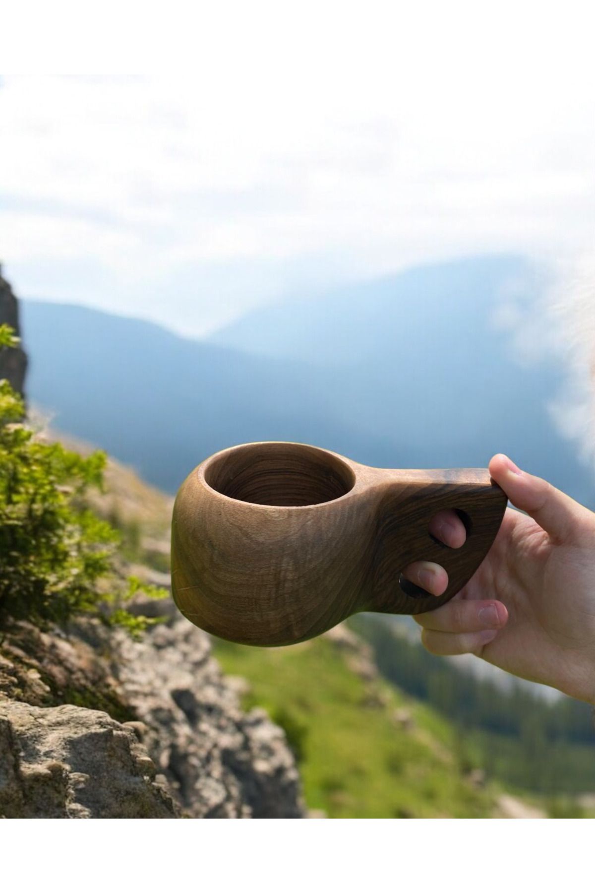 Artabel Doğal Kuksa Bardak (El Yapımı, Ceviz Ağacı)
