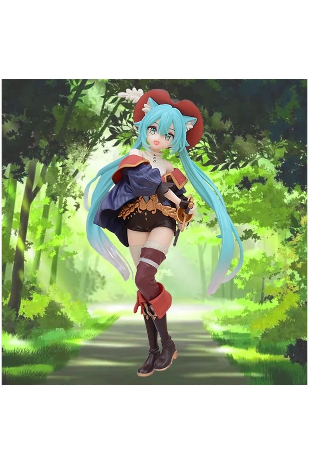 ANIME Hatsune Miku Peri Masalı Harikalar Diyarı Hatsune Miku Çizmeli Kedi Kawaii Anime Kızı Figürleri