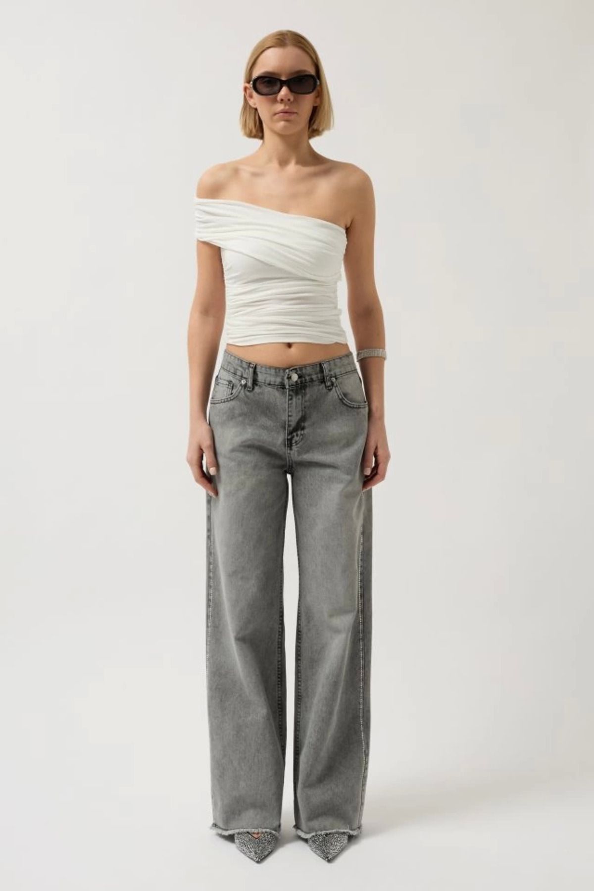 ZORM Yırtık Detaylı Taş Desenli Skinny Jeans