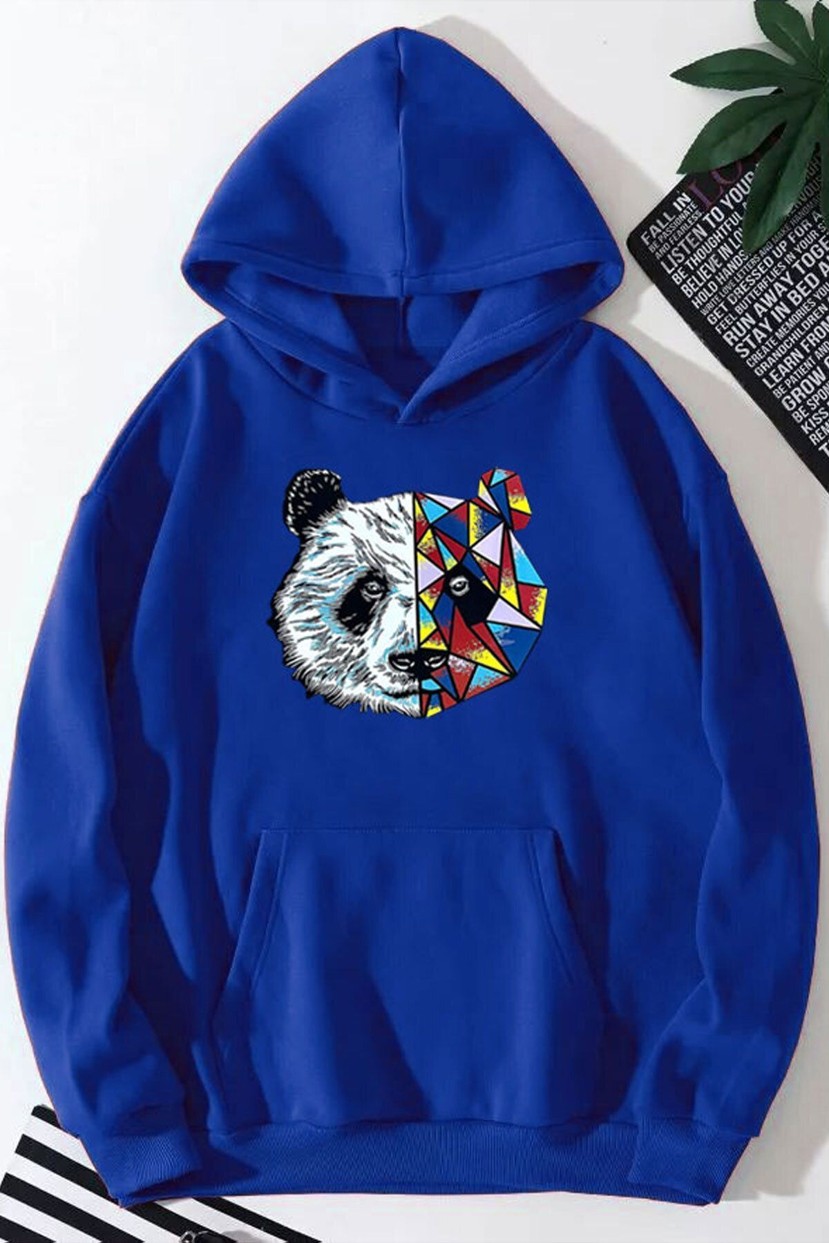 ModaSphere Panda Baskılı Kapüşonlu Sweatshirt