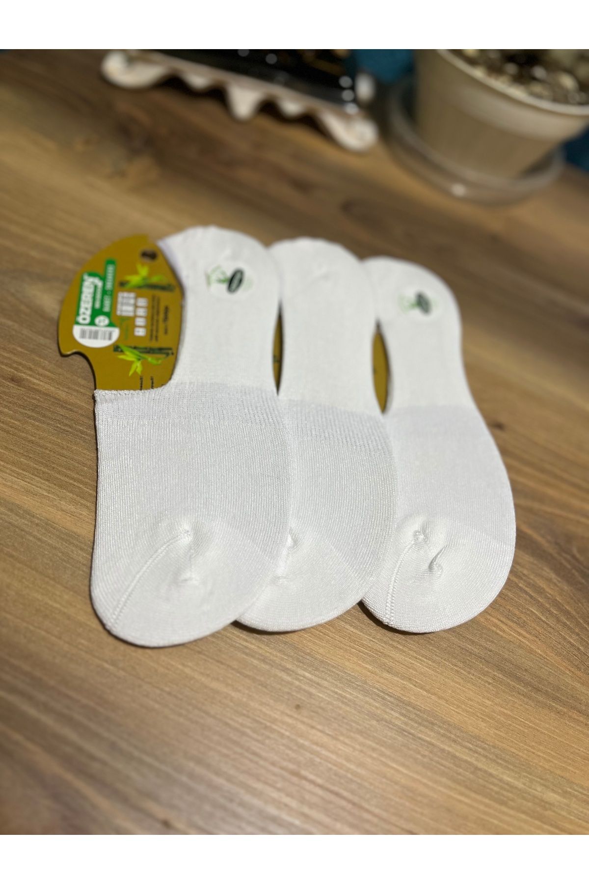 Özeren Çorap Erkek Bambu Dikişsiz Kaydırmaz Silikonlu Babet Çorap 3’lü Set