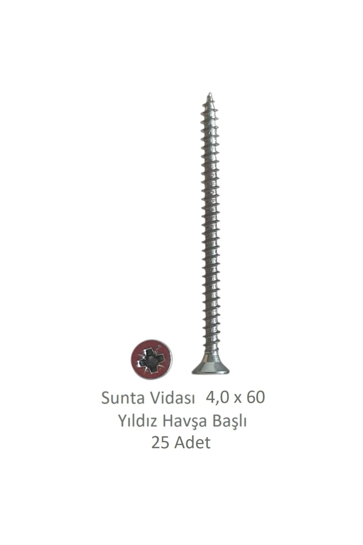 Adilon Sunta Vidası 4,0 x 60 mm 25 Adet YHB Vida