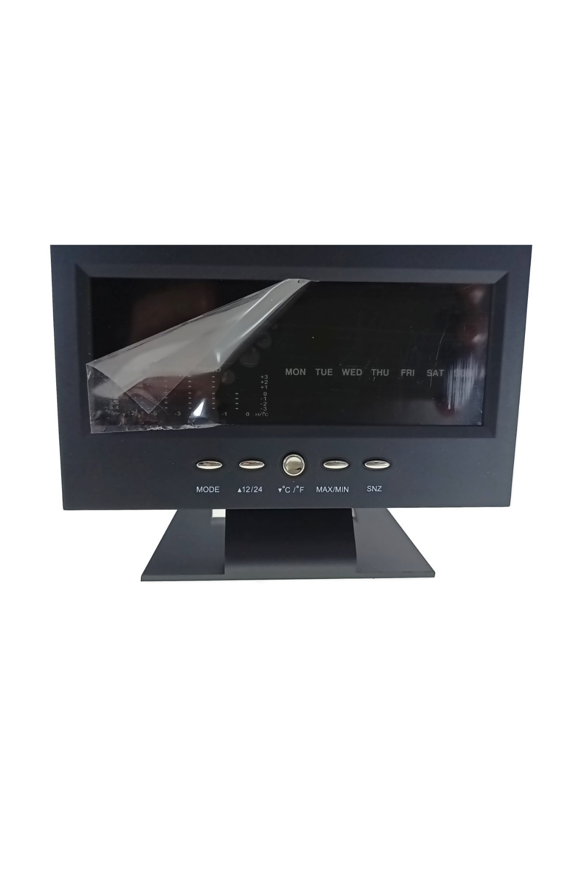 OEM-Indoor weather station with clock and alarm, 8082T, time, date, temperature, humidity, LCD, black 3