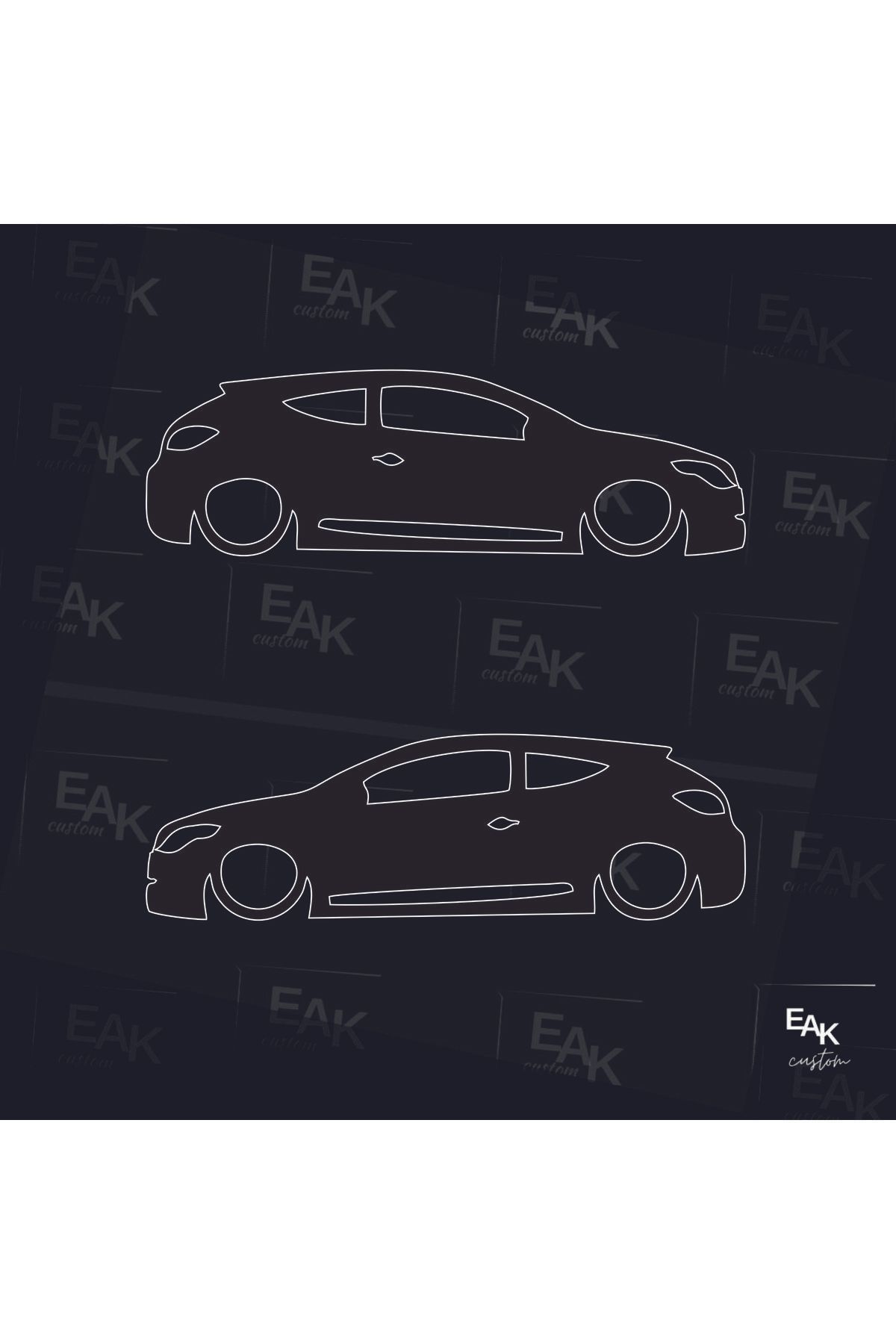eakcustom RENAULT MEGANE 3 (COUPE) oto sticker (18cm x 5cm) (2ADET)