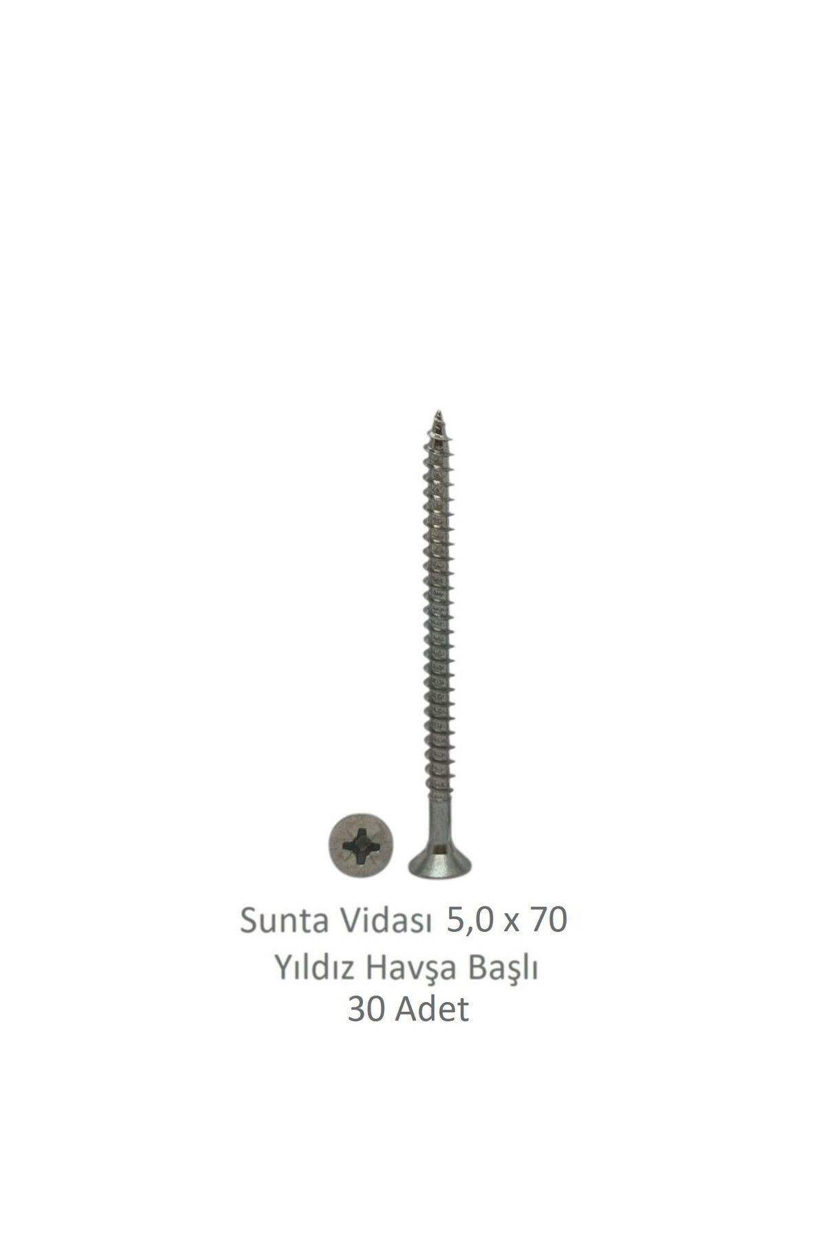 Adilon Sunta Vidası 5,0 x 70 mm 30 Adet YHB Vida