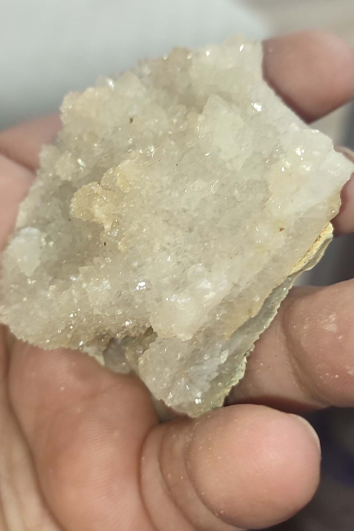 Elioure Beyaz doğal kuvars taş kütle, 114 gr, enerji ve şifa kaynağı doğal taş